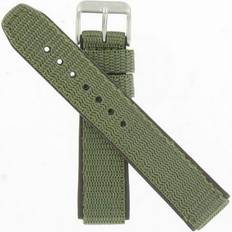 Hamilton Watch Straps Hamilton watchband 20/18mm Green Nylon/Brown Leather part#H600684101