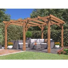 Garden & Outdoor Environment Dunster House Leviathan Wooden Pergola 4m 3m Heavy Duty Garden Structure