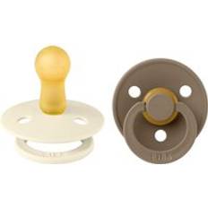 Bibs Colour Dummies 2 Pack Size 1 Ivory/Dark Oak
