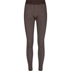 Brun - Dame Tights Hype The Detail Printed Leggings - Brown