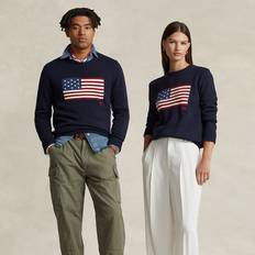 Polo Ralph Lauren Unisex Tops Polo Ralph Lauren The Iconic Flag Sweater in Hunter Navy