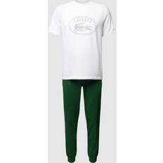 Lacoste Pyjamas Lacoste Ensemble de Pyjama Avec Pantalon Siglé Taille Blanc/vert