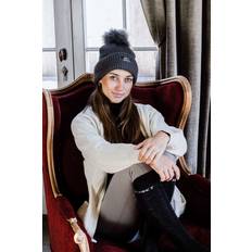 Beanie Glitter m. pompom Grey ONE unisex