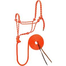 Orange Halters & Lead Ropes Weaver Diamond Braid Rope Halter/Lead Orange/Mint