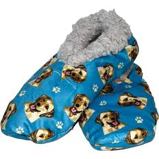 Women - Yellow Slippers E&S Pets Comfies Womens Yellow Labrador Dog Slippers Sherpa Lined Animal Print Booties