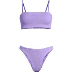 Lila Bikini-Sets Hunza G Womens Lilac Crinkled Bikini