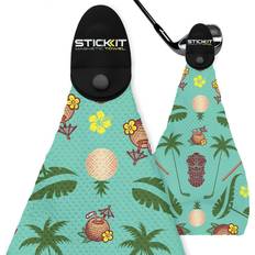 Magnetic Golf Towel, Teal Tiki Top-Tier