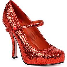 Ellie Shoes Red Glitter Heels for Women Red