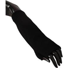 Dolce & Gabbana Gloves & Mittens Dolce & Gabbana Black Knitted Fingerless Elbow Length Gloves