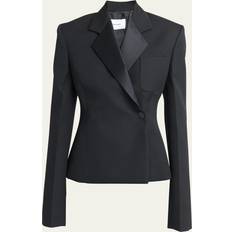 Black Blazers Ferragamo Double-Breasted Blazer Jacket