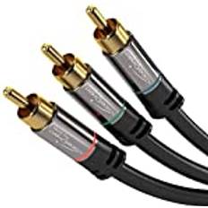 KabelDirekt 2m komponentkabel hane RCA-anslutningar 3 hane RCA-anslutningar, 1080i