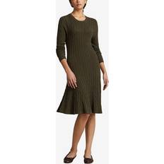 Polo Ralph Lauren Grønne Kjoler Polo Ralph Lauren Cable-Knit Sweater Dress Canopy Olive