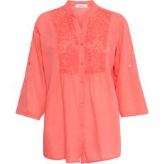 Orange Blusar Sorbet SBHOTTIE Blus Orange för Dam