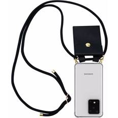 Cadorabo SCHWARZ, Samsung Galaxy S20 ULTRA Lanyard Gold Necklace Case for Samsung Galaxy S20 ULTRA TPU Silicone Cover Back Case Black