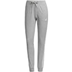 Dame - Hvid - Joggingbukser Adidas Essentials Single Jersey 3-Streifen Hose Damen grau