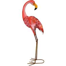 Pink Garden Decorations Selections Preening Flamingo Solar Light Garden Ornament