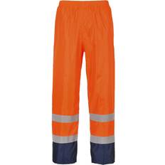 Arbejdstøj & Udstyr Portwest Hi-Vis Klassisk Kontrast Regnbukser - Orange/Marine