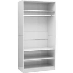 Trä Garderober på rea vidaXL Engineered Wood White High Gloss Garderob 100x200cm