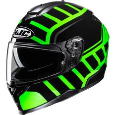 HJC C70N Holt Helmet - Black/Green