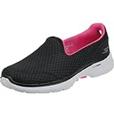 Skechers Dam Go Walk 6-Big Splash Medium, Svart textiltrim, 35.5