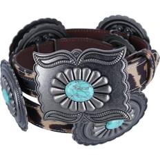 Turquoise - Women Belts Ariat Women's Leopard Western Belt X-Large, Brown