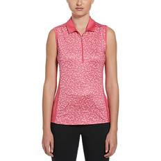 Multicolored - Women Polo Shirts Callaway Women's Sleeveless Shape Shifter Geo Golf Polo, Medium, Fruit Dove