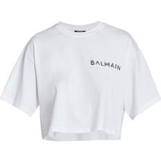 Balmain Cropped T Shirt - Bianco/Donna