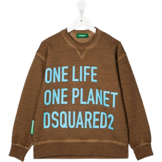 DSquared2 Kid's One Life One Planet Sweatshirt - Chestnut Brown/Light Blue