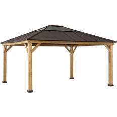 Sunjoy Cedar wood Gazebo Sand copper