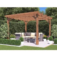 Garden & Outdoor Environment Dunster House Leviathan Wooden Pergola 3m 3m Heavy Duty Garden Structure DIY Kit