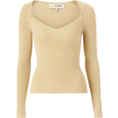 A View Topp Alexandra Knit Blouse Beige