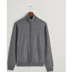 Herre - Ull Cardigans Gant SUPERFINE LAMBSWOOL ZIP CARDIGAN Sort