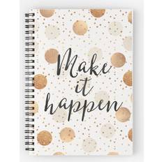 Office Supplies Famgem Spiral Notebook Make it happen Gold Dots A5 120