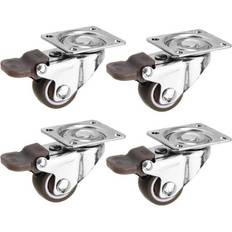 Greenzech 4pcs 1 Inch TPE Mute Lightweight Universal Wheels with Brake Caster for Furniture