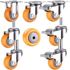 DIY Accessories Wejoy 1/1.25/1.5/2 Inch Furniture Casters Wheels Orange Swivel Castor Trolley Rubber Castors 1pc