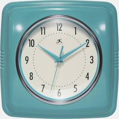 Resin Clocks Infinity Instruments 9.25 Retro Square Turquoise Resin Wall Clock