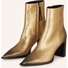 Guld Ankelboots Dorothee Schumacher Eleganta Läder Ringbältesklackstövlar Dam -