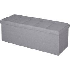 Sammenklappelige Bænke Homcom Upholstered Gray Opbevaringsbænk 38x38cm