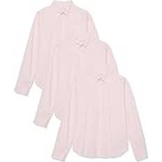 Shirts Children's Clothing on sale Amazon Essentials Jungen Langärmelige, gewebte Uniform-Hemden aus Stretch-Popeline mit Knopfleiste, 3er-Pack, Weiß Jahre