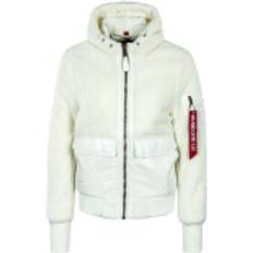Alpha Industries Women Clothing Alpha Industries Zipped Hooded Fleece Women - Blanc