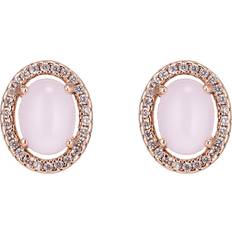 Roze Oorbellen Eye Candy LA Mariah CZ Crystal Quartz Stud Earring - Rose