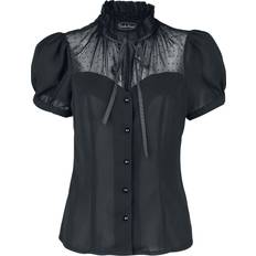 Modal Blusar Voodoo Vixen Rockabilly Blus Acid Doll Coalette Blouse för Dam svart