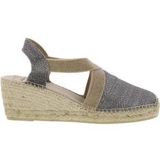 Silver - Women Espadrilles Toni Pons Slingback Wedge Espadrille Sandals Shoes