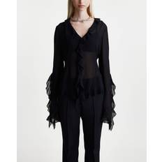 Acne Studios Blusar Acne Studios Blus Sheer Ruffle Svart