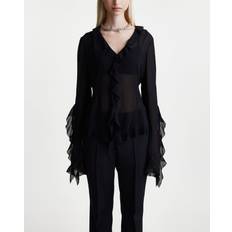 Acne Studios Blusen Acne Studios Women's Toulise Chiffon Blouse Black Black UK 14