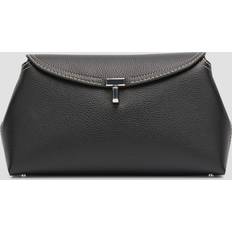 Toteme T-Lock Leather Clutch - Black