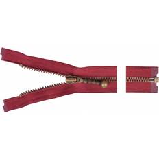 YKK Delbar Dragkedja Blixtlås Antik Mässing 30cm 4mm Bordeaux