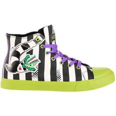 Ground Up Unisex Beetlejuice Striped Sneakers Green/Purple/White