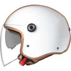 Motorcykelutrustning Nexx Y.10 Midtown Open Face Helmet - White/Brown