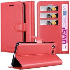 Cadorabo CARMIN RED Case for Sony Xperia XZ PREMIUM Cover Book Wallet Protection PU Leather Magnetic Etui Red